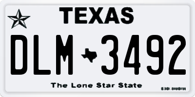 TX license plate DLM3492
