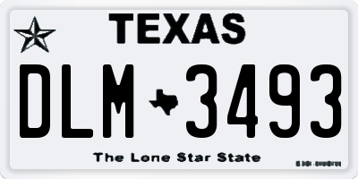 TX license plate DLM3493