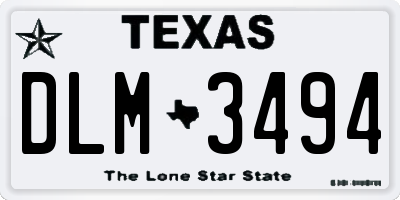 TX license plate DLM3494