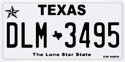 TX license plate DLM3495