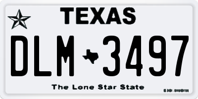 TX license plate DLM3497