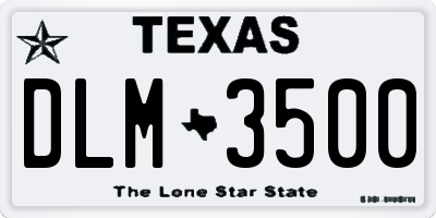 TX license plate DLM3500