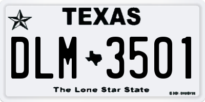 TX license plate DLM3501