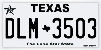 TX license plate DLM3503
