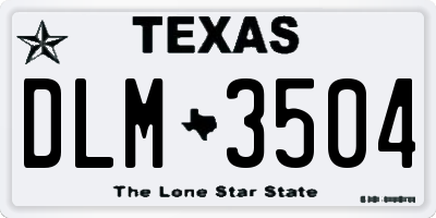 TX license plate DLM3504