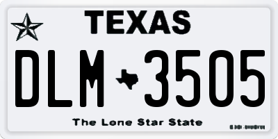 TX license plate DLM3505