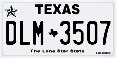 TX license plate DLM3507