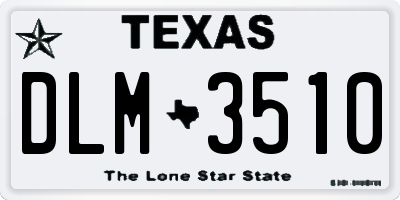 TX license plate DLM3510