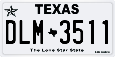 TX license plate DLM3511
