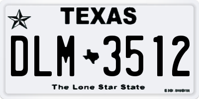 TX license plate DLM3512