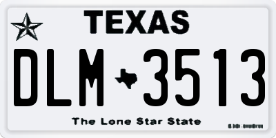 TX license plate DLM3513