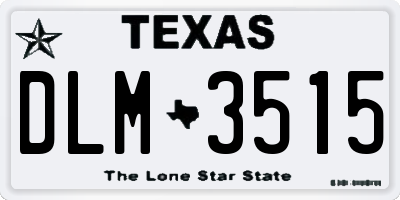 TX license plate DLM3515