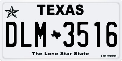 TX license plate DLM3516