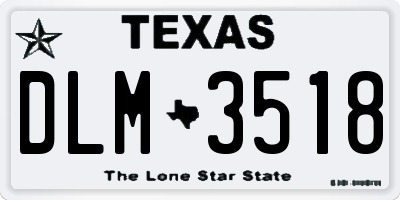TX license plate DLM3518