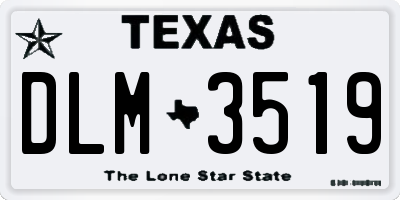 TX license plate DLM3519