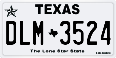 TX license plate DLM3524