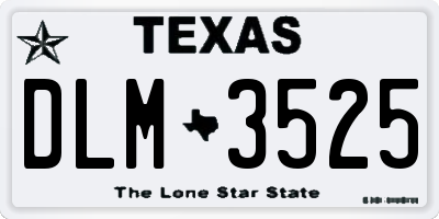 TX license plate DLM3525