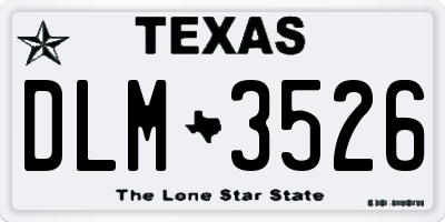 TX license plate DLM3526