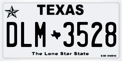 TX license plate DLM3528