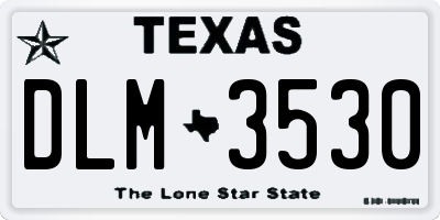 TX license plate DLM3530