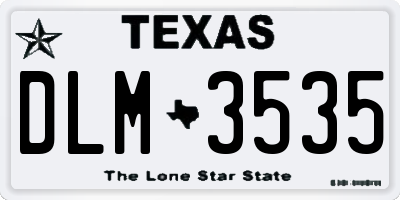 TX license plate DLM3535