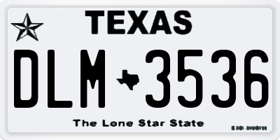 TX license plate DLM3536