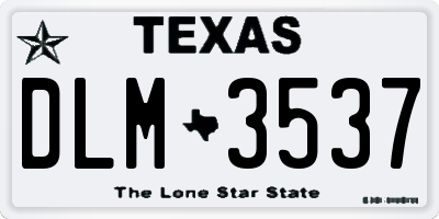 TX license plate DLM3537