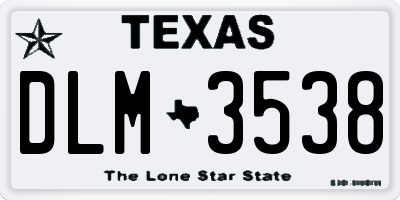 TX license plate DLM3538