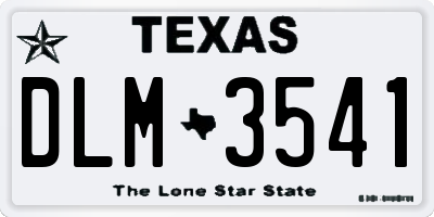 TX license plate DLM3541