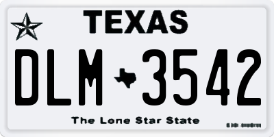 TX license plate DLM3542
