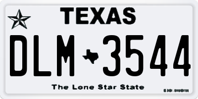 TX license plate DLM3544