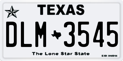 TX license plate DLM3545