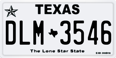 TX license plate DLM3546