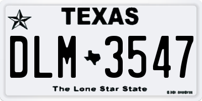 TX license plate DLM3547