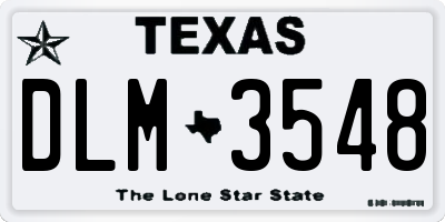 TX license plate DLM3548