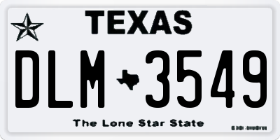 TX license plate DLM3549