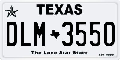 TX license plate DLM3550