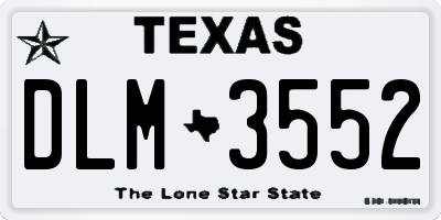 TX license plate DLM3552