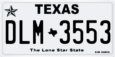 TX license plate DLM3553