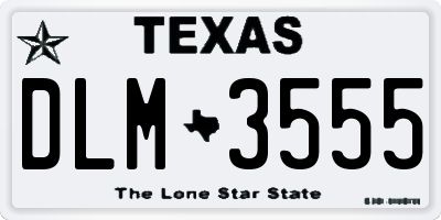 TX license plate DLM3555