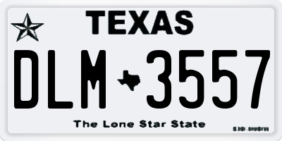 TX license plate DLM3557