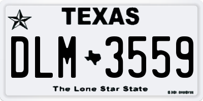 TX license plate DLM3559