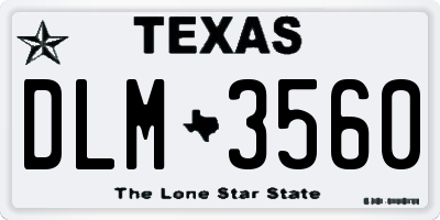 TX license plate DLM3560