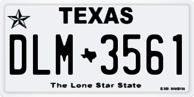 TX license plate DLM3561