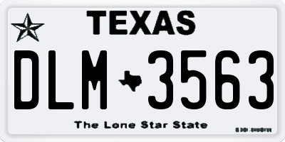 TX license plate DLM3563