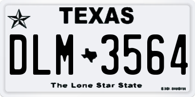 TX license plate DLM3564