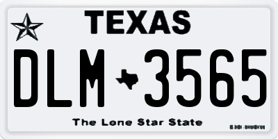 TX license plate DLM3565