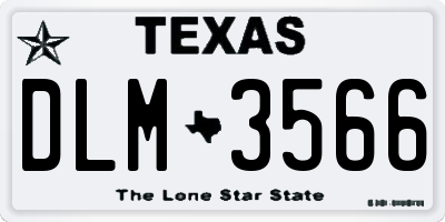 TX license plate DLM3566