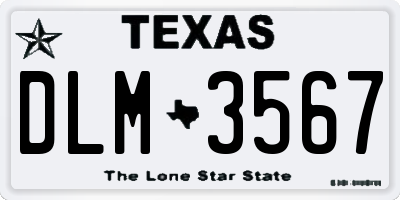 TX license plate DLM3567