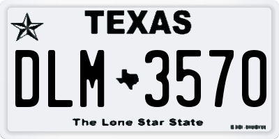 TX license plate DLM3570
